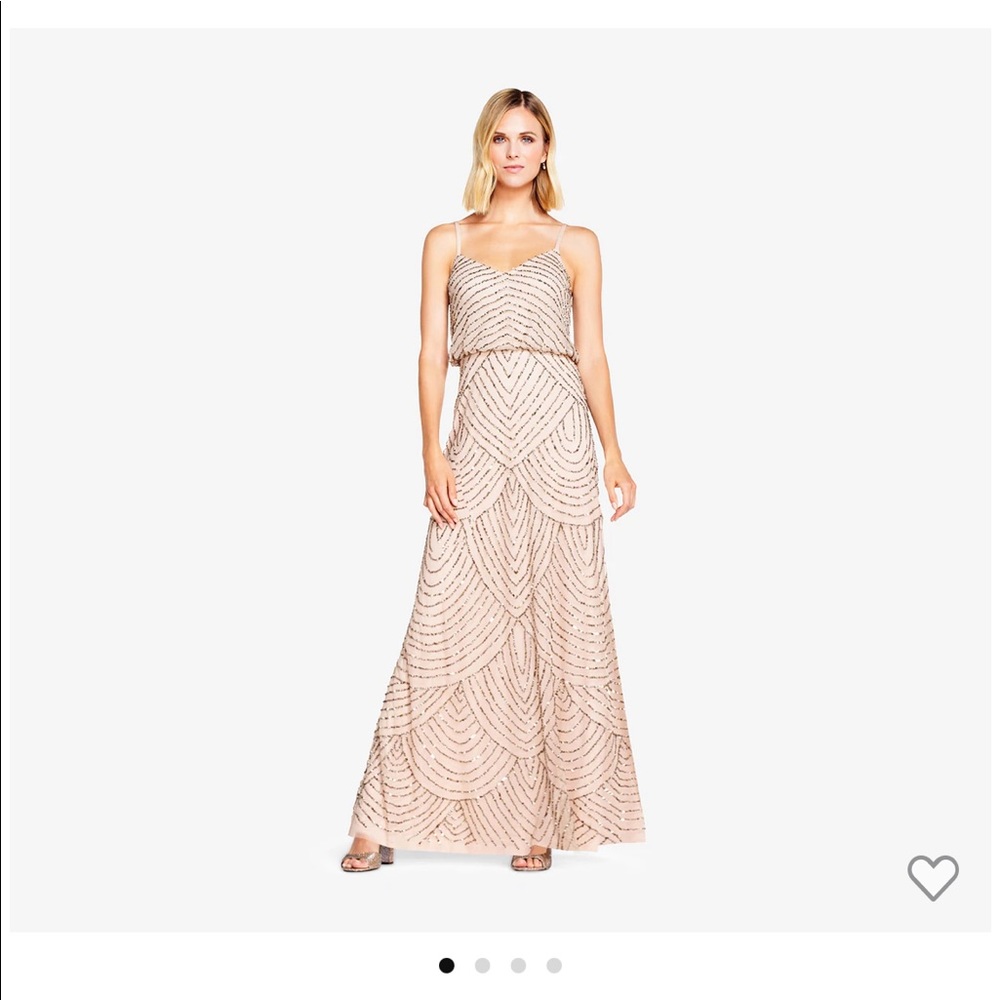 Adrianna Papell Gown in Taupe/Pink